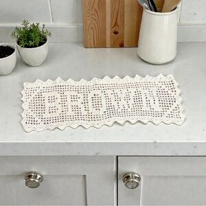 Vintage Crochet Name Doily - “BROWN” - 11.5” x 4”